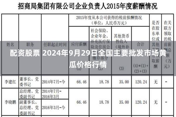 配资股票 2024年9月29日全国主要批发市场黄瓜价格行情