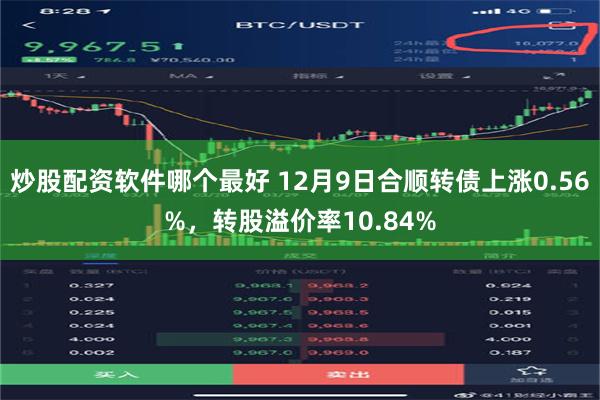 炒股配资软件哪个最好 12月9日合顺转债上涨0.56%，转股溢价率10.84%