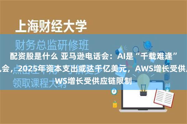 配资股是什么 亚马逊电话会：AI是“千载难逢”的商业机会，2025年资本支出或达千亿美元，AWS增长受供应链限制